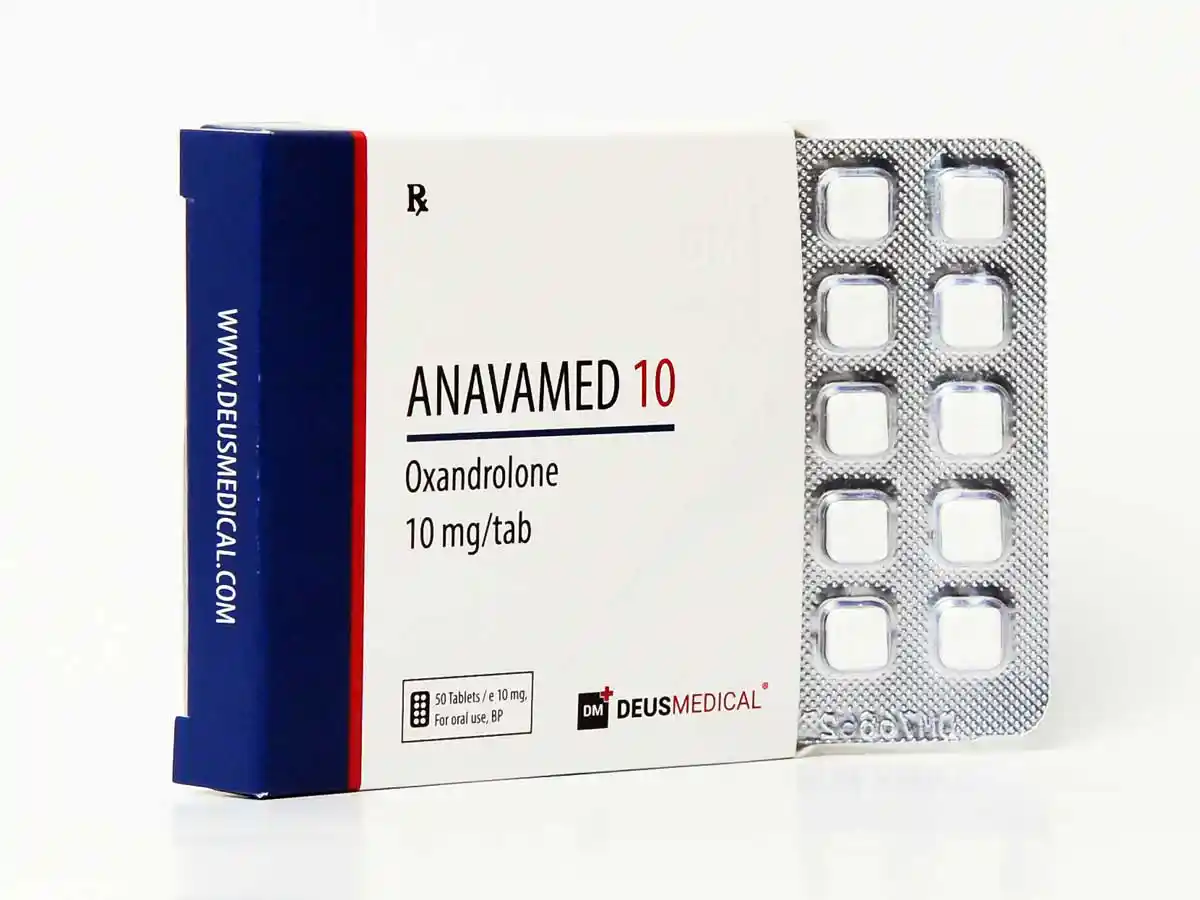 "Anavamed 10 Oxandrolone tablets 10mg bottle for lean muscle and cutting cycles"
