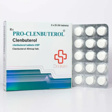 Pro Clenbuterol Beligas 40 mcg by Pharmaceuticals in blister pack of 50 tabs