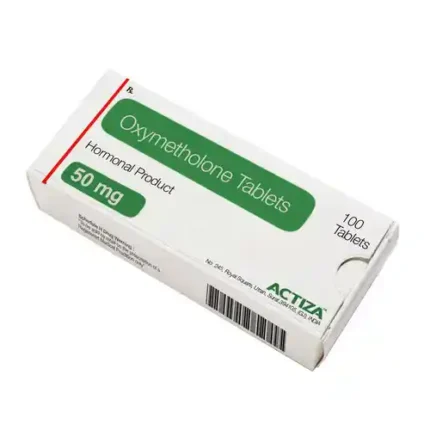 Blister pack of Oxymetholone 25mg tablets, a potent oral steroid used for rapid weight and muscle gain.