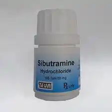 Blister strip of Sibutramine 20mg tablets used as an appetite suppressant and weight loss aid.