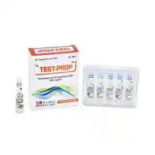 Test Prop 100 vial of testosterone propionate injection placed on a clinical surface with dosage label clearly visible – ideal for bodybuilding and TRT.