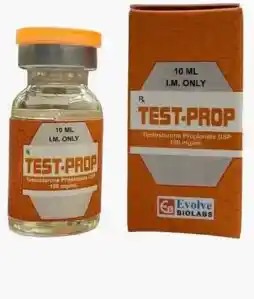 Glass vial of Testabol Propionate containing 100mg/mL Testosterone Propionate for fast-acting hormonal enhancement.