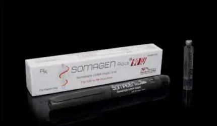 Somagen Aqua 90 IU HGH injection pen for muscle growth, fat loss, recovery, and anti-aging.