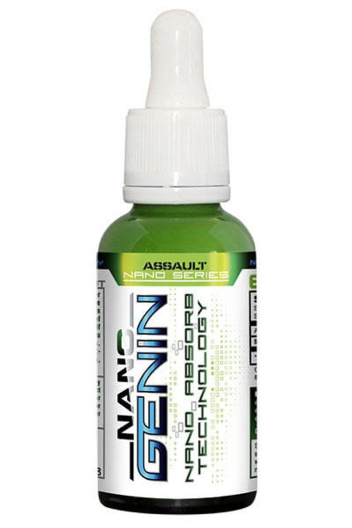 Nano Genin 30 mL supplement bottle from Assault Nano Series designed for lean muscle, strength, and performance support