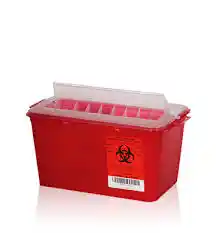 Sharps container 1-gallon 4-quart red biohazard bin for safe disposal of used needles and syringes