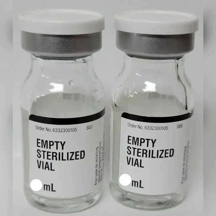 Sterile Vials Multiple Sizes in multiple sizes with rubber stoppers and aluminum seals for medication and peptide storage